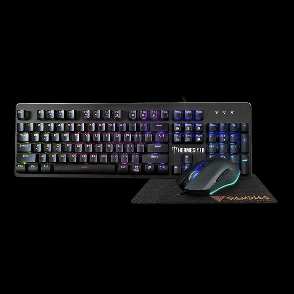 Gamdias HERMES P1B 3-IN-1 Gaming Keyboard And Mouse Black (Combo) - Anigma
